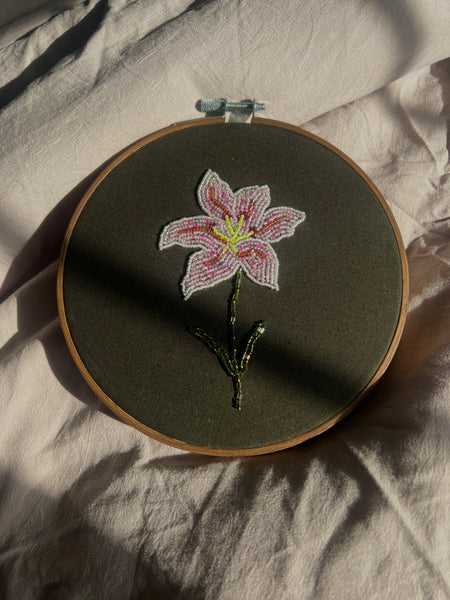 Beaded Lily Hoop