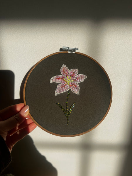 Beaded Lily Hoop