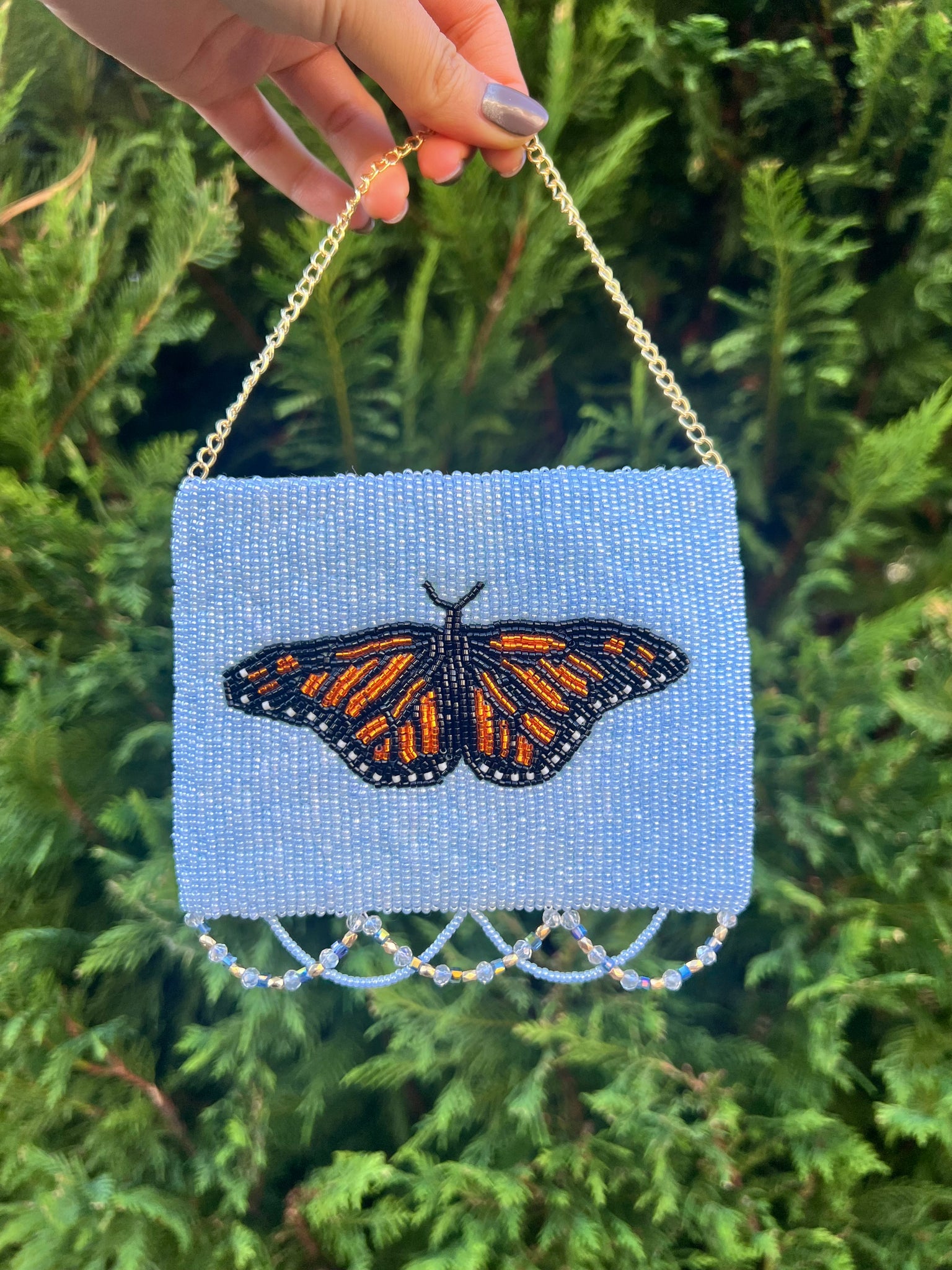 Beaded Monarch Wall Hanging