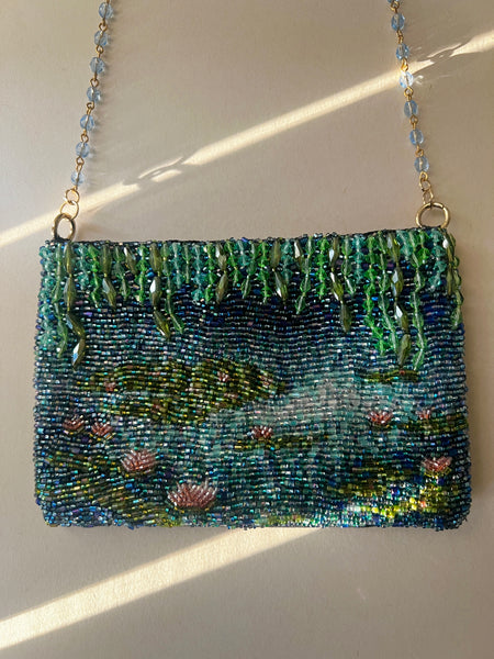 Water Lilies Beaded Purse
