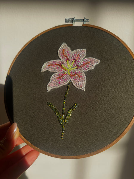 Beaded Lily Hoop