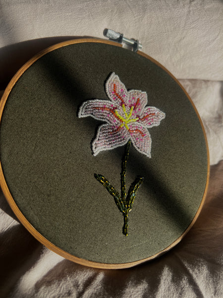 Beaded Lily Hoop