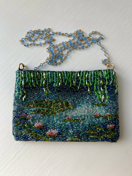 Water Lilies Beaded Purse